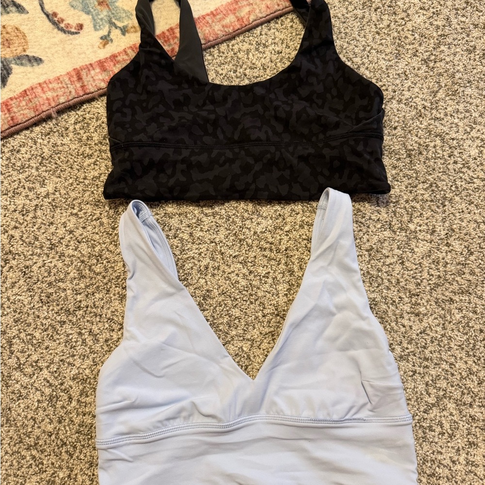 Lululemon Athletica Black and Light Blue Sports Bras